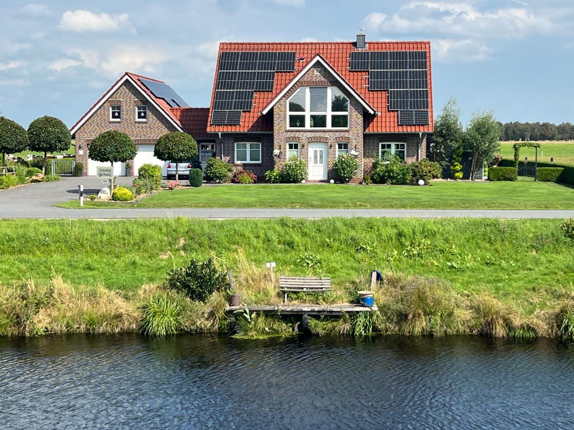 Ferienwohnung Haus Moorblick Wiesmoor Ostfriesland in Kanallage Exterior foto
